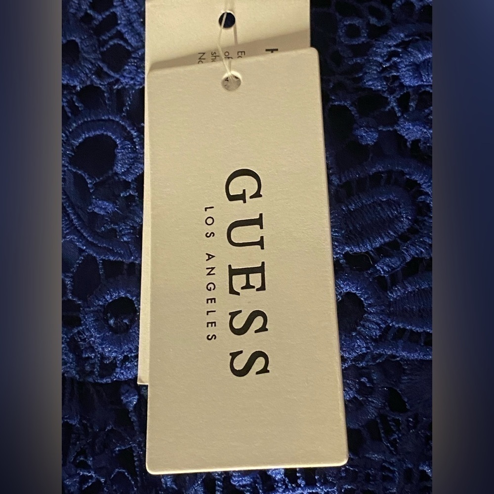 GUESS Solstice Navy Blue Lace Cutout Cocktail Dress NWT- Size 6 - Picture 2 of 5